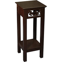 eHemco Plant Decorating Stand End Table Side Table with Storage Shelf, 10 by 10 by 23.7 Inches, Brown