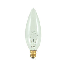 Load image into Gallery viewer, Bulbrite B60CTC 60 Watt Incandescent Torpedo B10 Chandelier Bulb Candelabra Base Clear 120 Ct
