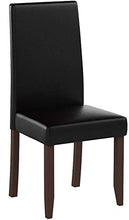 Load image into Gallery viewer, Simpli Home WS5113-4-BL Acadian Contemporary Parson Dining Chair (Set of 2) in Midnight Black Faux Leather
