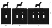 Load image into Gallery viewer, SWEN Products Doberman Pinscher Metal Wall Plate Cover (Double Switch, Black)
