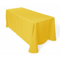 BROWARD LINENS Tablecloth Polyester Restaurant Line Rectangular 90x156 Yellow By