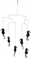 Sea Horse Black Hanging Mobile - 22 Inches - High Quality Cardboard - Handmade in Denmark