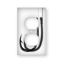 Load image into Gallery viewer, Fishing Hook - AC Outlet Decor Wall Plate Cover Metal
