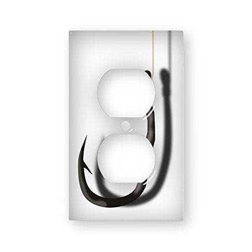 Fishing Hook - AC Outlet Decor Wall Plate Cover Metal