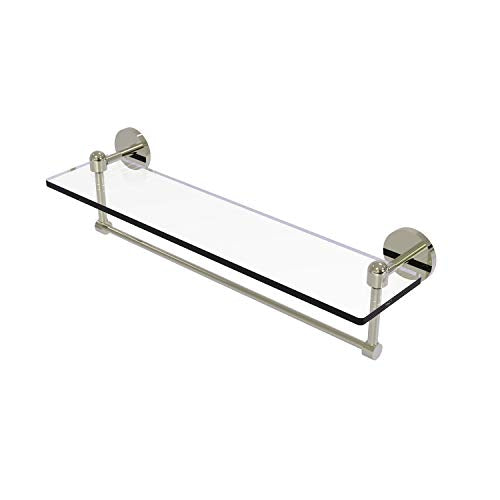 Allied Brass TA-1TB/22-PNI Glass Shelf with Towel Bar, 22-Inch x 5-Inch