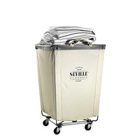 Seville Classics Commercial Heavy-Duty Canvas Laundry Hamper with Wheels, 18.1