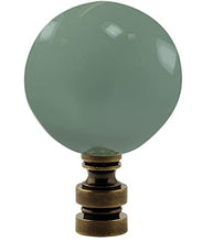 Load image into Gallery viewer, Ceramic 40mm Sage Green Ball Antique Base Finial 2.25&quot;h
