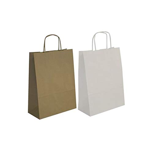 Agipa 101649Kraft Paper Bag, Medium, White