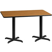 Flash Furniture 30'' x 60'' Rectangular Natural Laminate Table Top with 22'' x 22'' Table Height Bases