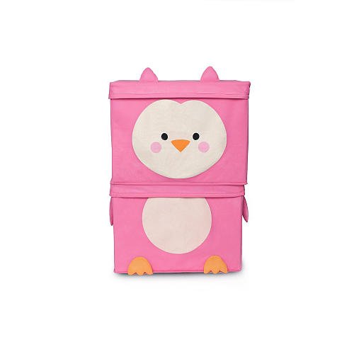 Little Boutique Double Decker Storage Bin - Owl - Pink