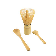 Load image into Gallery viewer, BambooMN Matcha Whisk Set - Chasen (Green Tea Whisk), Small Scoop,Tea Spoon
