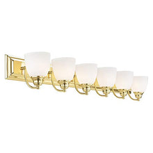 Load image into Gallery viewer, Livex Lighting 10506-02 Traditional Six Light Bath Vanity from Springfield Collection Cast Finish, Polished Brass
