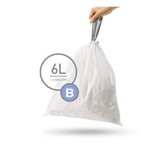 Load image into Gallery viewer, simplehuman Code B Custom Fit Drawstring Trash Bags, 6 Liters / 1.6 Gallon (30 Count)
