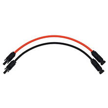 Load image into Gallery viewer, 1 Pair Black + Red 10AWG(6mm) Solar Panel Extension Cable Wire Connector Solar Adaptor Cable with Female and Male Connectors (1 FT-2)
