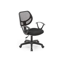 Hodedah Mesh, Mid-Back, Adjustable Height, Swiveling Task Chair with Padded Seat in Black