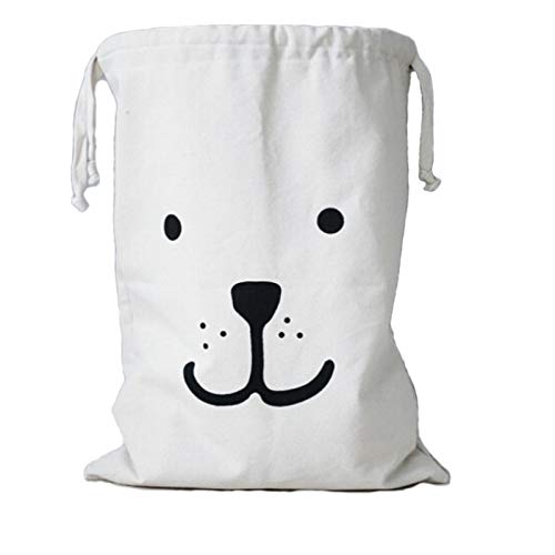 Mikayoo Canvas Laundry Bag with Drawstring 100% Made by Cotton Sorting Storage Bag Reusable and Recycling Bag Household Organizer 19