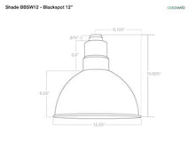 Load image into Gallery viewer, Cocoweb Blackspot Gooseneck Farm House Light Sconce - 12&quot; Shade, Red Finish, 1600 Lumen LED Lighting, Indoor/Outdoor Installation - BBSW12CR-6R
