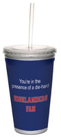 Tree-Free Greetings Highlanders College Basketball Artful Traveler Double-Walled Cool Cup with Reusable Straw, 16-Ounce