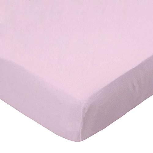 SheetWorld Fitted 100% Cotton Percale Pack N Play Sheet Fits Graco Square Play Yard 36 x 36, Baby Pink Woven, Made in USA