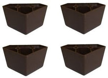 Load image into Gallery viewer, ProFurnitureParts 1.75&quot; Tall Triangle Corner Sofa Legs, Brown Color, Set of 4, HDPE Plastic

