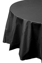 Load image into Gallery viewer, 12-Pack Premium Plastic Tablecloth 84in. Round Table Cover - Black
