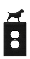 SWEN Products Wirehaired Pointing Griffon Metal Wall Plate Cover (Single Outlet, Black)