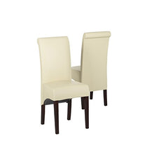 Load image into Gallery viewer, SIMPLIHOME Avalon Contemporary Deluxe Parson Dining Chair (Set of 2) in Satin Cream Faux Leather
