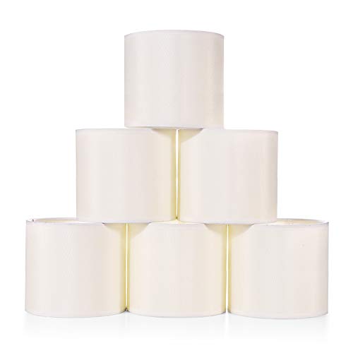 Wellmet Chandelier Shades,ONLY for Candle Bulbs,Clip-on Drum Lamp Shades,Set of 6,5.5