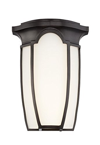 Designers Fountain LED33711-BNB Tudor Row - 13.25 Inch 13W 1 LED Outdoor Wall Lantern, Burnished Bronze Finish with Opal Glass
