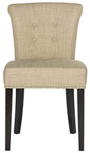 Load image into Gallery viewer, Safavieh Mercer Collection Sinclair Taupe Espresso Linen Ring Dining Chair (Set of 2)
