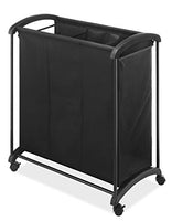 Whitmor 3 Section Laundry Sorter with Wheels - Black