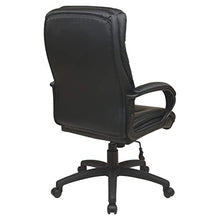 Load image into Gallery viewer, Office Star Padded Faux Leather Seat and High Back Executive Chair with Padded Arms and Heavy Duty Nylon Base, Black
