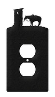 SWEN Products Outhouse Metal Wall Plate Cover (Single Outlet, Black)
