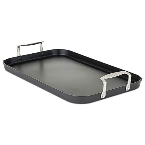 Viking Culinary Hard Anodized Double Burner Nonstick Griddle, 18 Inch by 11 Inch, Gray