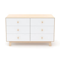 Oeuf Sparrow 6 Drawer Dresser, White/Birch