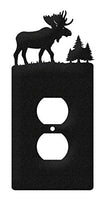 SWEN Products Moose Wall Plate Cover (Single Outlet, Black)
