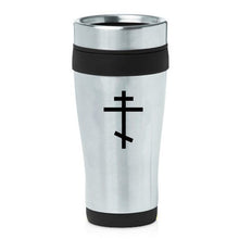 Load image into Gallery viewer, 16oz Insulated Stainless Steel Travel Mug Orthodox Cross (Black)
