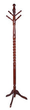 Load image into Gallery viewer, Traditional Twist Deign Cherry Finish Wood Coat Hat Rack Stand
