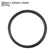 Load image into Gallery viewer, uxcell Nitrile Rubber O-Rings, 26mm OD 22mm ID 2mm Width, Metric Buna-N Sealing Gasket, Pack of 30
