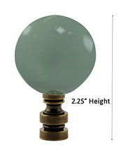 Load image into Gallery viewer, Ceramic 40mm Sage Green Ball Antique Base Finial 2.25&quot;h
