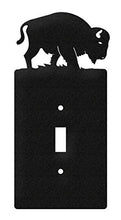 Load image into Gallery viewer, SWEN Products Bison Buffalo Wall Plate Cover (Single Switch, Black)
