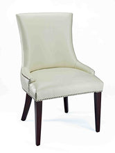 Load image into Gallery viewer, Safavieh Mercer Collection Eva Leather Dining Chair with Trim Nail Head, Cream
