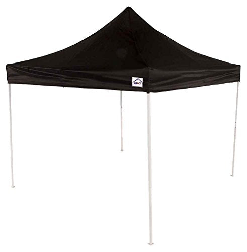 Impact 10' x 10' Pop Up Canopy Tent, Recreational Grade Steel Frame Includes 4 Weight Bags and Roller Bag, Black