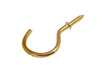 Load image into Gallery viewer, Lot Of 200 Cup Hook 32Mm To Shoulder Total Length 45Mm Brass Plated Eb
