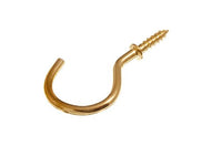 Lot Of 200 Cup Hook 32Mm To Shoulder Total Length 45Mm Brass Plated Eb