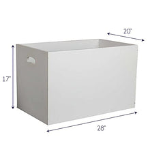 Load image into Gallery viewer, Personalized Gold and Grey Childrens Nursery White Open Toy Box
