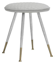 Load image into Gallery viewer, Safavieh American Homes Collection Brinley Mid-Century Modern Light Grey and Silver 30-inch Stool
