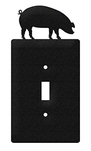 SWEN Products Pig Wall Plate Cover (Single Switch, Black)
