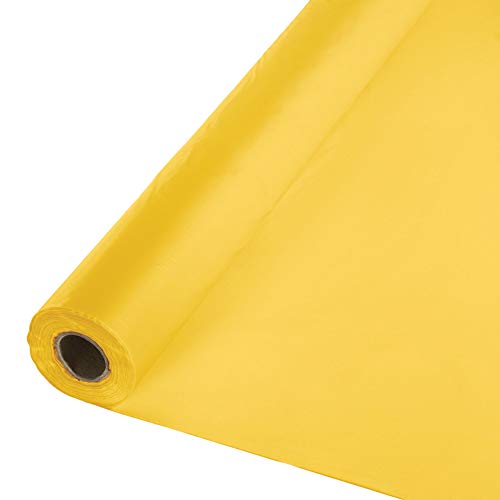 Pack of 2 School Bus Yellow Disposable Plastic Banquet Party Table Cloth Rolls 100'