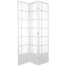 Load image into Gallery viewer, Oriental Furniture 7 ft. Tall Double Cross Shoji Screen - White - 3 Panels
